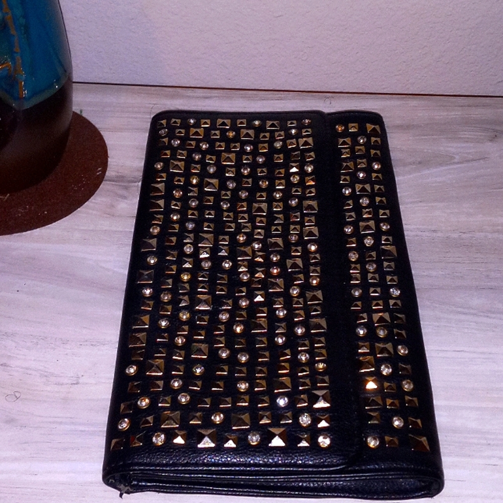 Black Rhinestone/Studed Clutch